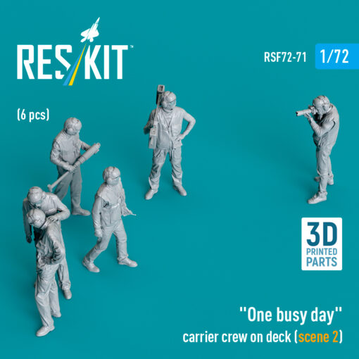 Reskit "One busy day" carrier crew on deck (scene 2) (3D Printed) (1/72) - Image 2