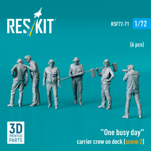 Reskit "One busy day" carrier crew on deck (scene 2) (3D Printed) (1/72) - Image 3