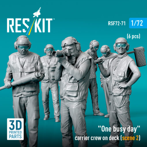 Reskit "One busy day" carrier crew on deck (scene 2) (3D Printed) (1/72) - Image 4