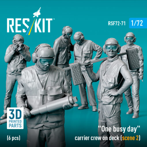 Reskit "One busy day" carrier crew on deck (scene 2) (3D Printed) (1/72) - Image 5