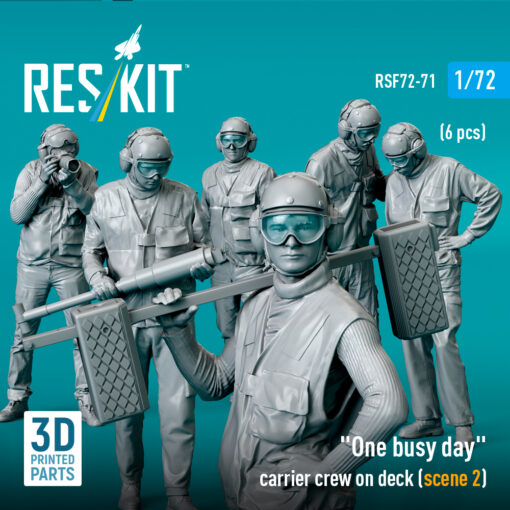 Reskit "One busy day" carrier crew on deck (scene 2) (3D Printed) (1/72)