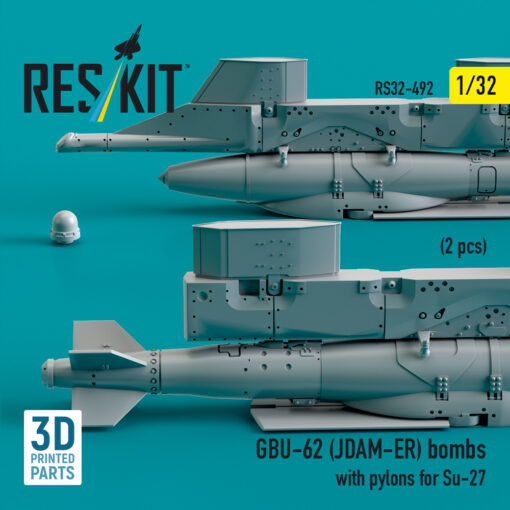 Reskit GBU-62 (JDAM-ER) bombs with pylons for Su-27 (3D Printed) (1/32) RS32-0492 - Image 2