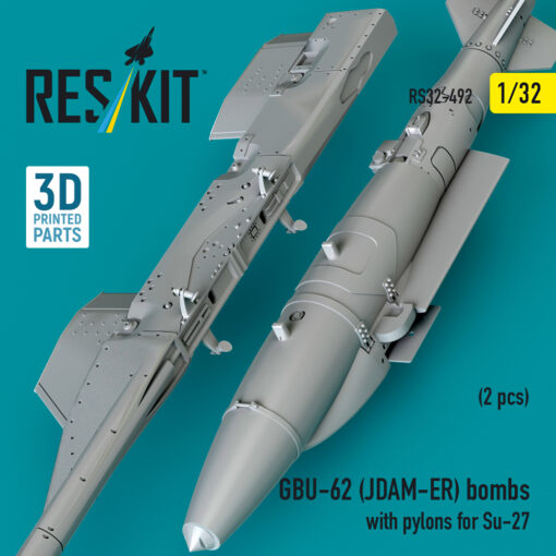 Reskit GBU-62 (JDAM-ER) bombs with pylons for Su-27 (3D Printed) (1/32) RS32-0492 - Image 3