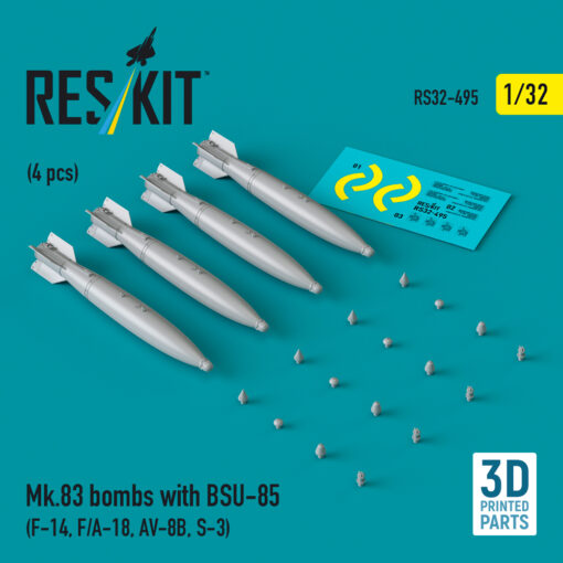 Reskit Mk.83 bombs with BSU-85 (4 pcs) (3D printed) (1/32) RS32-0495