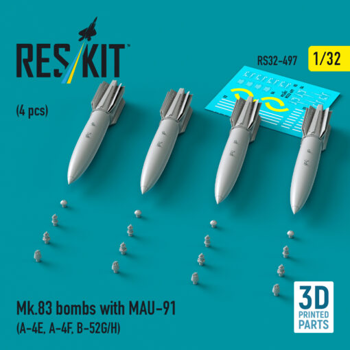 Reskit Mk.83 bombs with MAU-91 (4 pcs) (3D printed) (1/32) RS32-0497