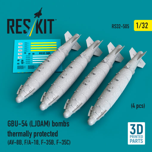 Reskit GBU-54 (LJDAM) bombs thermally protected (3D Printed) (1/32) RS32-0505