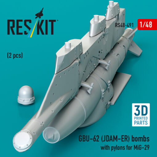 Reskit GBU-62 (JDAM-ER) bombs with pylons for MiG-29 "Fulcrum" (3D Printed) (1/48) RS48-0491 - Image 2