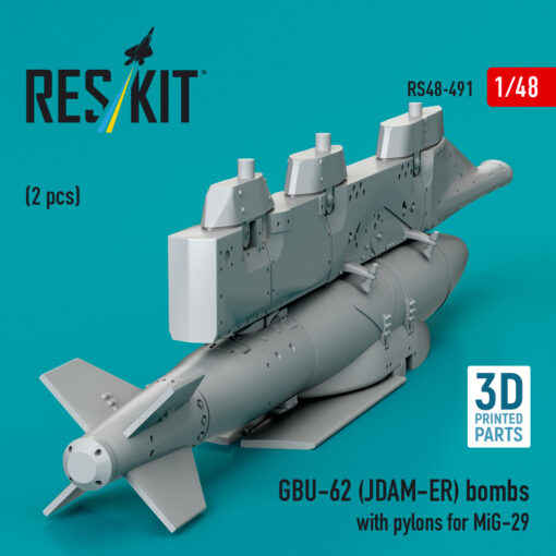 Reskit GBU-62 (JDAM-ER) bombs with pylons for MiG-29 "Fulcrum" (3D Printed) (1/48) RS48-0491 - Image 3