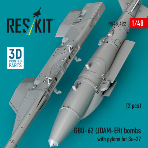 Reskit GBU-62 (JDAM-ER) bombs with pylons for Su-27 "Flanker" (3D Printed) (1/48) RS48-0492 - Image 2