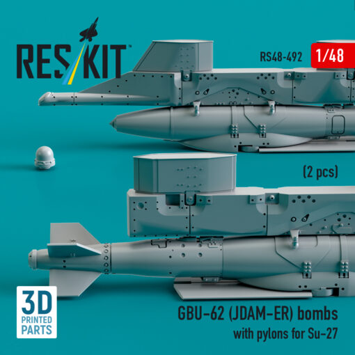 Reskit GBU-62 (JDAM-ER) bombs with pylons for Su-27 "Flanker" (3D Printed) (1/48) RS48-0492 - Image 3