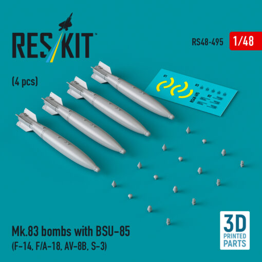 Reskit Mk.83 bombs with BSU-85 (4 pcs) (3D printed) (1/48) RS48-0495