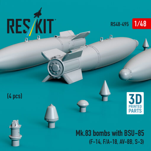 Reskit Mk.83 bombs with BSU-85 (4 pcs) (3D printed) (1/48) RS48-0495 - Image 2