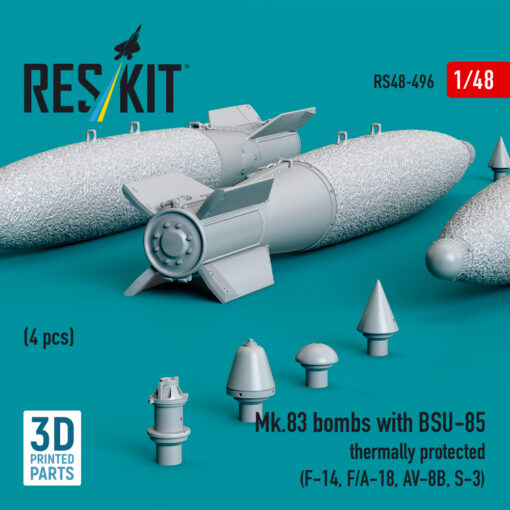 Reskit Mk.83 bombs with BSU-85 thermally protected (4 pcs) (3D printed) (1/48) RS48-0496 - Image 2