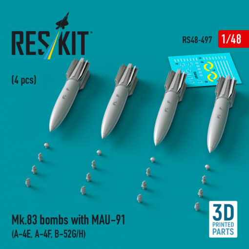 Reskit Mk.83 bombs with MAU-91 (4 pcs) (3D printed) (1/48) RS48-0497