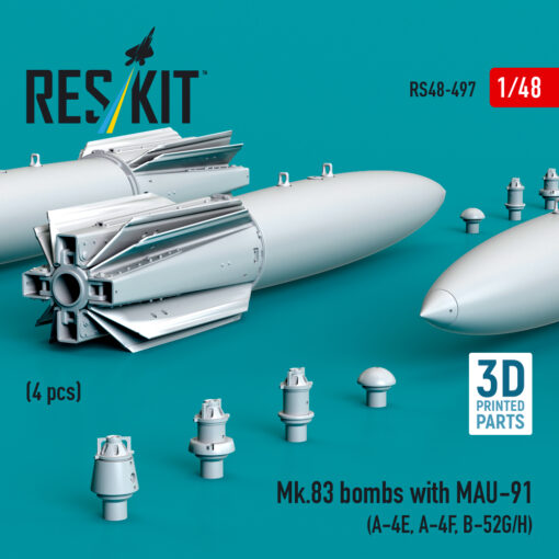 Reskit Mk.83 bombs with MAU-91 (4 pcs) (3D printed) (1/48) RS48-0497 - Image 2