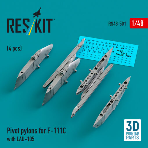 Reskit Pivot pylons for F-111C with LAU-105 (4 pcs) (1/48) RS48-0501