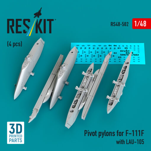 Reskit Pivot pylons for F-111F with LAU-105 (4 pcs) (1/48) RS48-0502