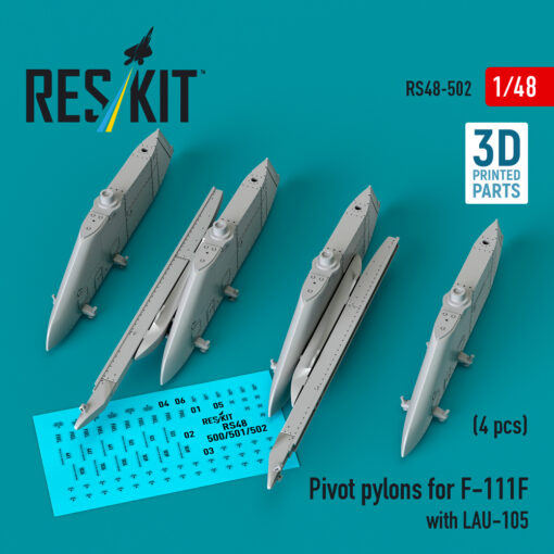 Reskit Pivot pylons for F-111F with LAU-105 (4 pcs) (1/48) RS48-0502 - Image 3