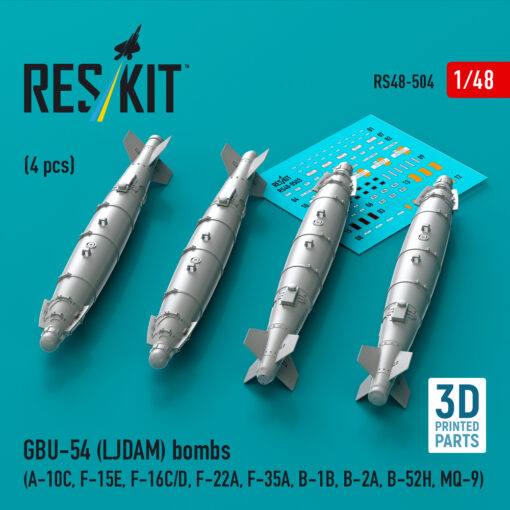 Reskit GBU-54 (LJDAM) bombs (A-10C, F-15E, F-16C/D, F-22A, F-35A, B-1B, B-2A, B-52H, MQ-9) (3D Printed) (1/48) RS48-0504