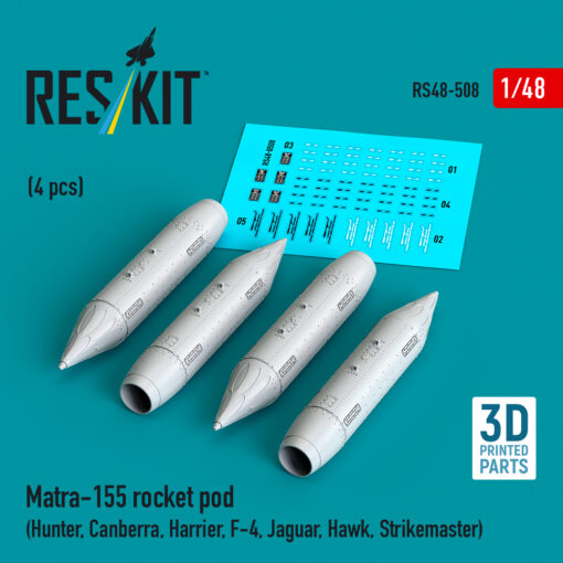 Reskit Matra-155 rocket pod (4 pcs) (3D Printed) (1/48) RS48-0508