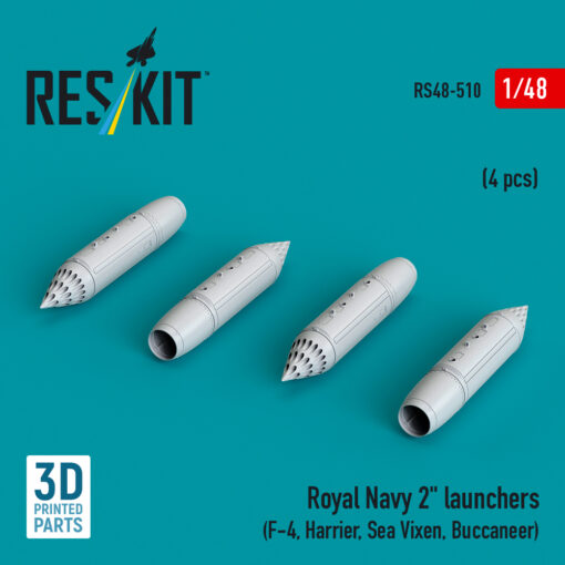 Reskit Royal Navy 2" launchers (4 pcs) (3D Printed) (1/48) RS48-0510