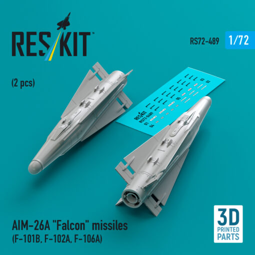 Reskit AIM-26A "Falcon" missiles (2 pcs) (3D Printed) (1/72) RS72-0489