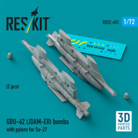 Reskit GBU-62 (JDAM-ER) bombs with pylons for Su-27 "Flanker" (3D Printed) (1/72) RS72-0492