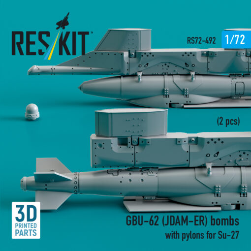 Reskit GBU-62 (JDAM-ER) bombs with pylons for Su-27 "Flanker" (3D Printed) (1/72) RS72-0492 - Image 2