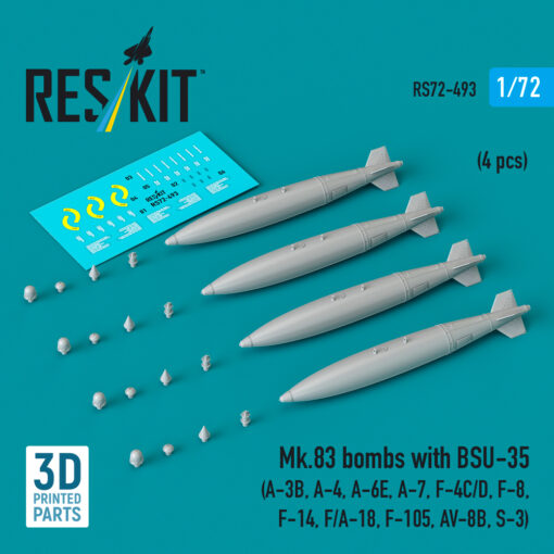 Reskit Mk.83 bombs with BSU-35 (4 pcs) (3D printed) (1/72) RS72-0493