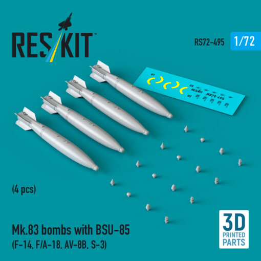 Reskit Mk.83 bombs with BSU-85 (4 pcs) (3D printed) (1/72) RS72-0495