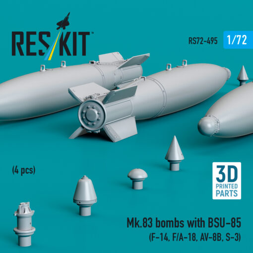 Reskit Mk.83 bombs with BSU-85 (4 pcs) (3D printed) (1/72) RS72-0495 - Image 2