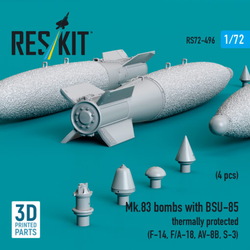 Reskit Mk.83 bombs with BSU-85 thermally protected (4 pcs) (3D printed) (1/72) RS72-0496 - Image 2