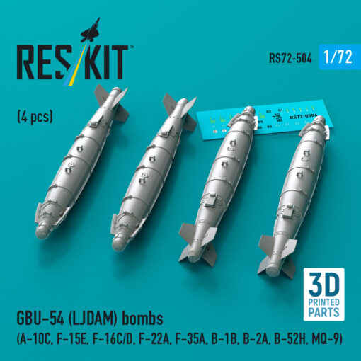 Reskit GBU-54 (LJDAM) bombs (A-10C, F-15E, F-16C/D, F-22A, F-35A, B-1B, B-2A, B-52H, MQ-9) (3D Printed) (1/72) RS72-0504