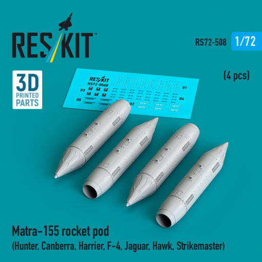 Reskit Matra-155 rocket pod (4 pcs) (3D Printed) (1/72) RS72-0508