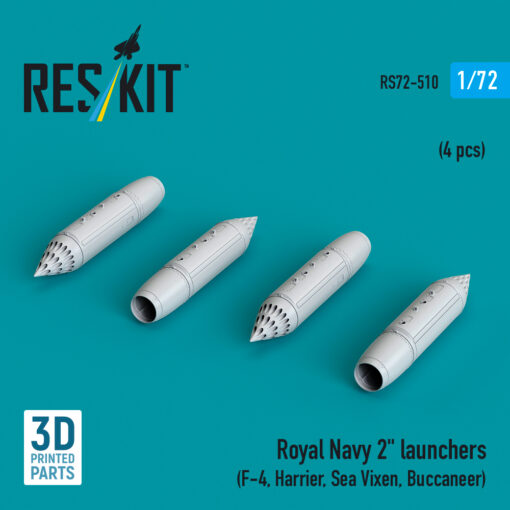 Reskit Royal Navy 2" launchers (4 pcs) (3D Printed) (1/72) RS72-0510