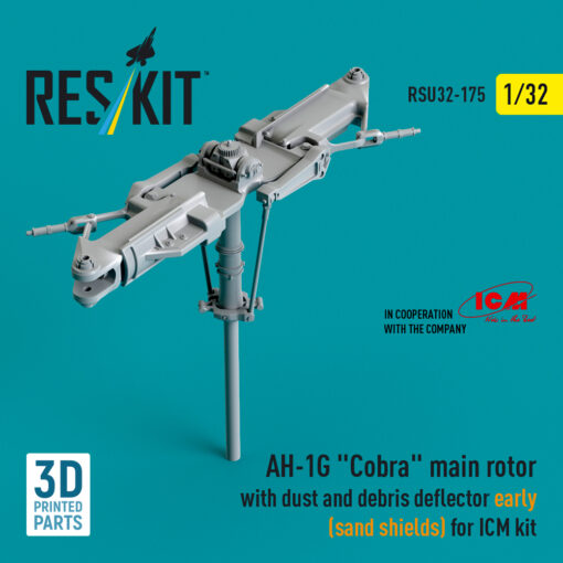 Reskit AH-1G "Cobra" main rotor with dust and debris deflector (sand shields) early version for ICM kit (1/32) RSU32-0175