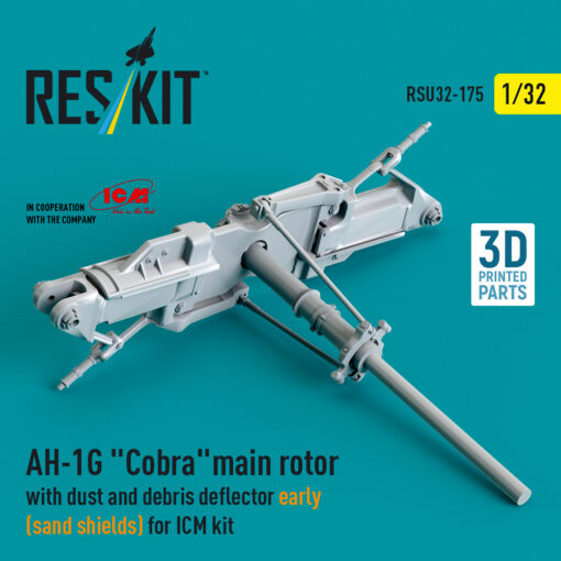 Reskit AH-1G "Cobra" main rotor with dust and debris deflector (sand shields) early version for ICM kit (1/32) RSU32-0175 - Image 2