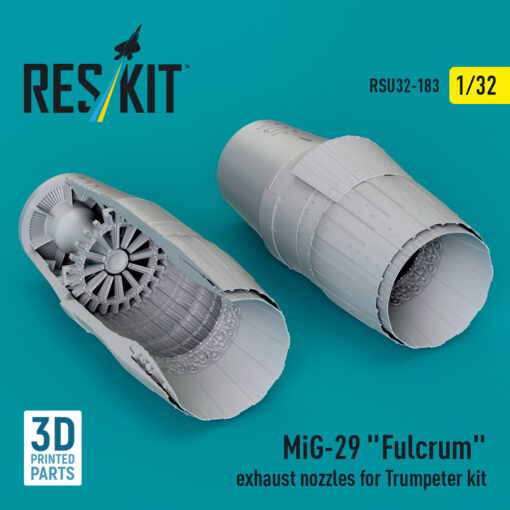 Reskit MiG-29 "Fulcrum" exhaust nozzles for Trumpeter kit (3D Printed) RSU32-0183