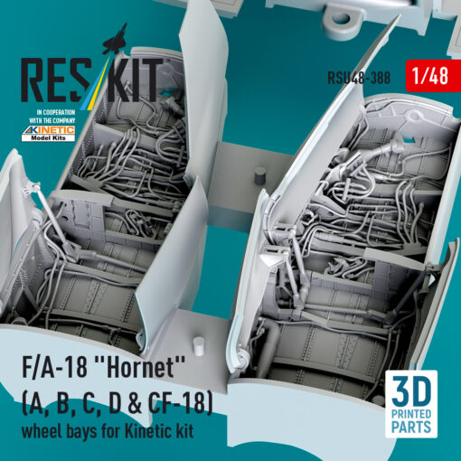 Reskit F/A-18 "Hornet" (A, B, C, D & CF-18) wheel bays for Kinetic kit (1/48) RSU48-0388