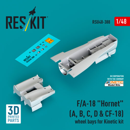 Reskit F/A-18 "Hornet" (A, B, C, D & CF-18) wheel bays for Kinetic kit (1/48) RSU48-0388 - Image 4