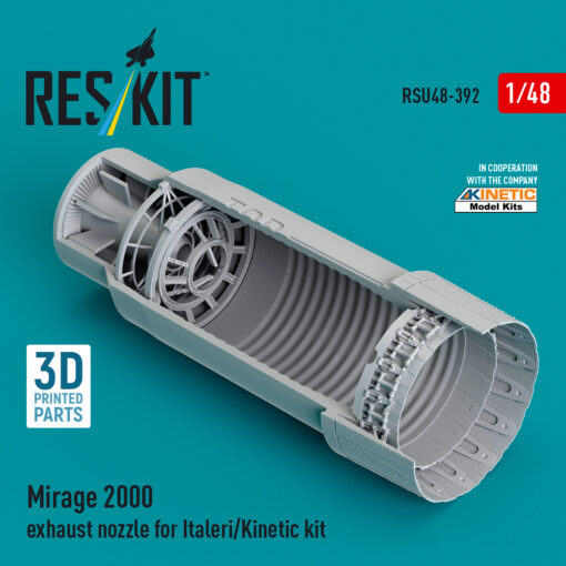 Reskit Mirage 2000 exhaust nozzle for Italeri/Kinetic kit (3D Printed) RSU48-0392