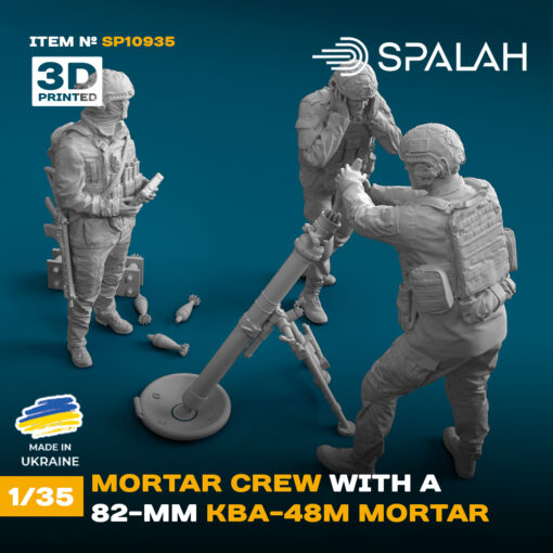 Spalah set of model and figures "Ukrainian mortar crew with a 82-mm KBA-48M mortar" (1/35) - Image 3