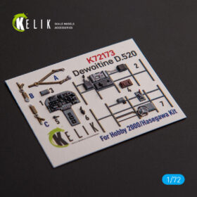Kelik Dewoitine D.520 - interior 3D decals for Hobby 2000/Hasegawa kit (1/72) K72173