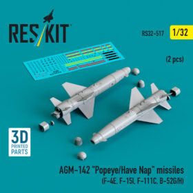 Reskit AGM-142 "Popeye/Have Nap" missiles (2 pcs) (3D Printed) (1/32) RS32-0517