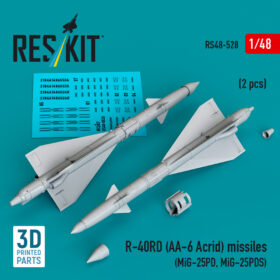 Reskit R-40RD (AA-6 "Acrid") missiles (MiG-25PD, MiG-25PDS) (3D printed) (1/48) RS48-0528