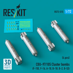 Reskit CBU-97/105 cluster bombs (4 pcs) (3D Printed) (1/72) RS72-0515