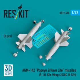 Reskit AGM-142 "Popeye 2/Have Lite" missiles (2 pcs) (3D Printed) (1/72) RS72-0518