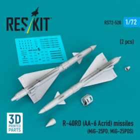 Reskit R-40RD (AA-6 "Acrid") missiles (MiG-25PD, MiG-25PDS) (3D Printed) (1/72) RS72-0528
