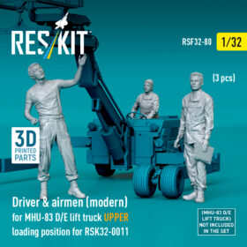 Reskit Driver & airmen (modern) (MHU-83 D/E lift truck UPPER loading position for RSK32-0011) (3D Printed) (1/32)
