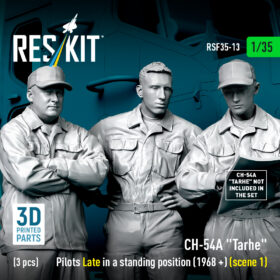 Reskit CH-54A "Tarhe" pilots Late in a standing position (1968 +) (3 pcs) (3D Printed) (1/35)